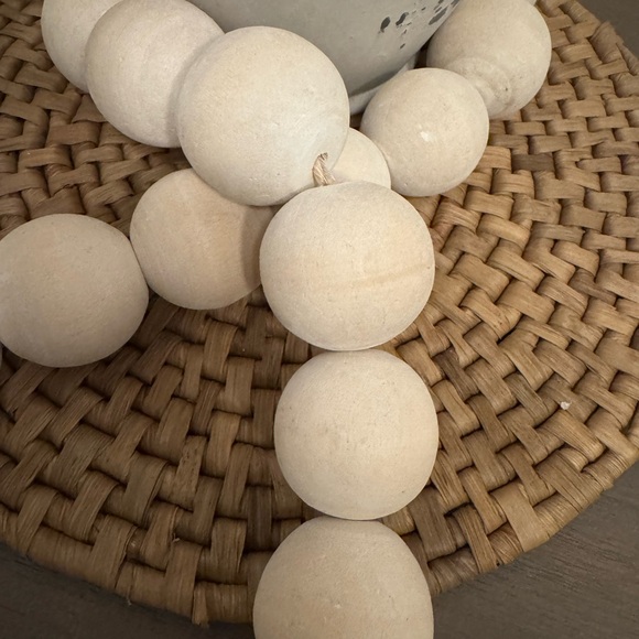 Rustic Cream Beaded Garland with Tassels - Picture 2 of 2